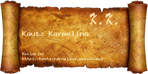 Kautz Karmelina névjegykártya